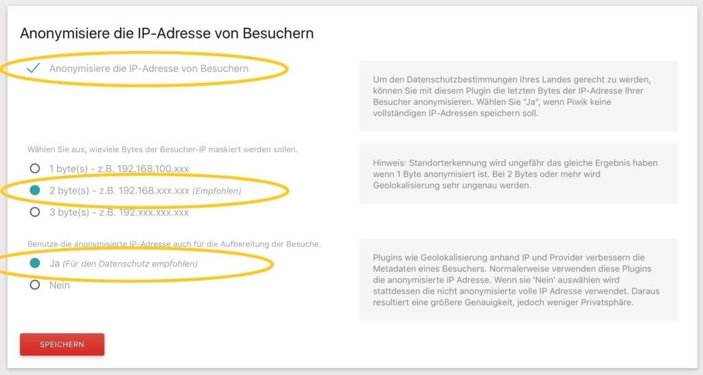IP-Adress-Anonymisierung in Piwik 3