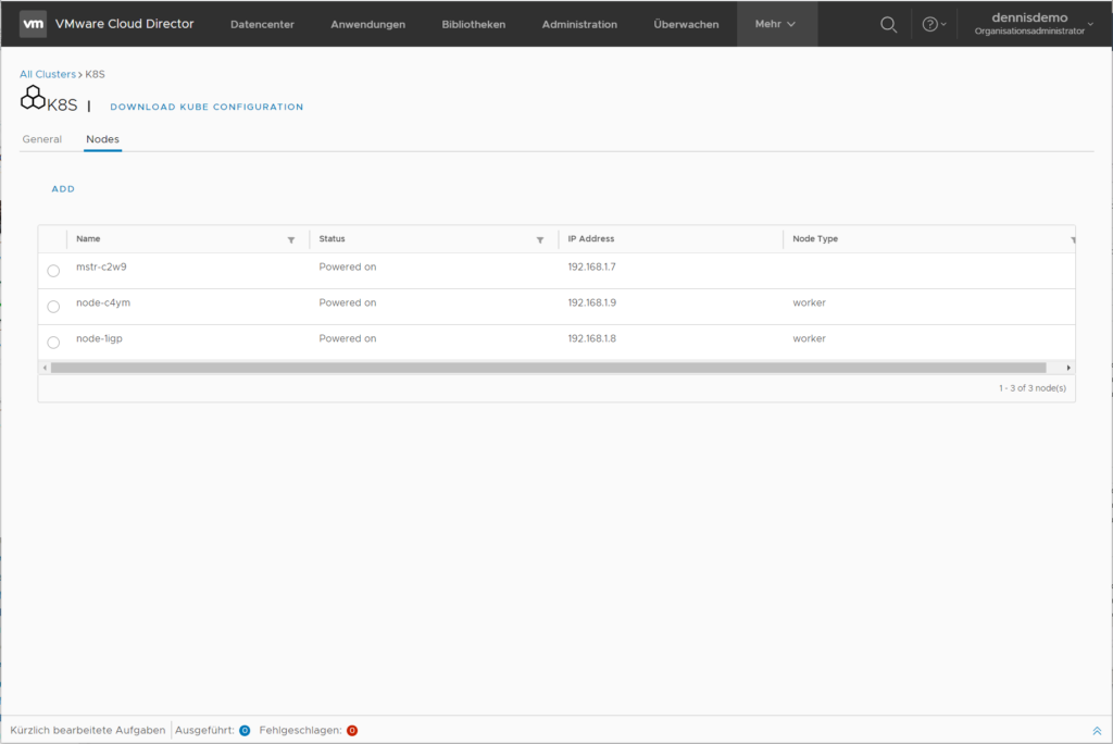 Cloud Director CSE - K8S Nodes